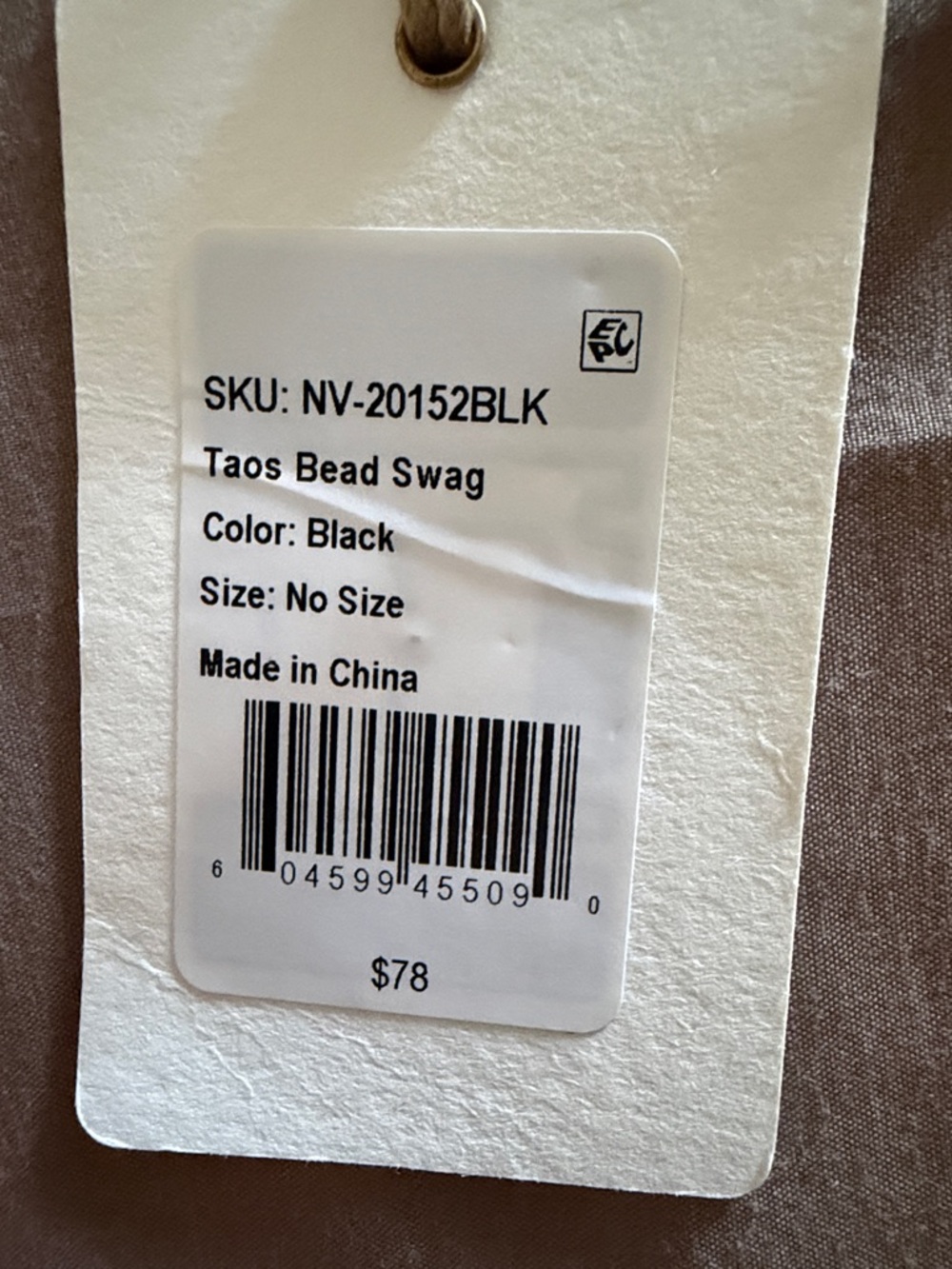 Hobo Taos Bead Swag Tag – Black - Picture 2 of 5